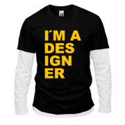 Лонгслив комби  для дизайнера "i`m a designer"